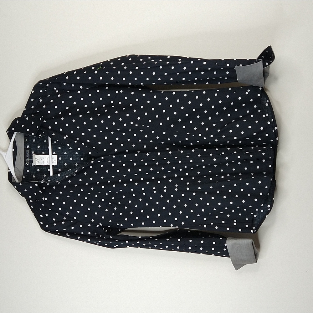 7 Avenue Black | Polka Dot Fitted Button Down Shirts Size: S
